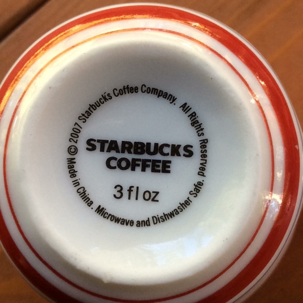 Starbucks cups set of 2. Red white 3oz. 12oz - Picture 7 of 8